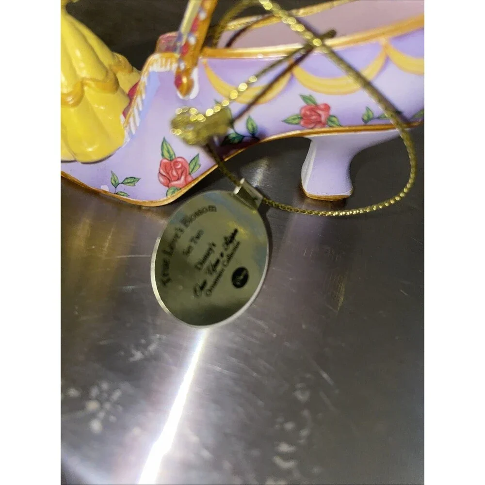 Bradford Exchange Disney Once Upon A Slipper BELLE 'True Loves Blossom' EUC
